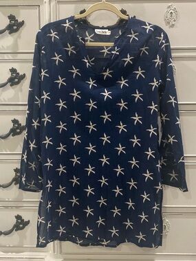 Lexi York Navy Starfish Swim Coverup